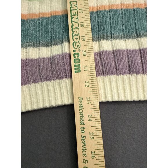 Alfred Dunner Striped Ribbed Knit Sweater With Button Shoulder Detail Womens Sma - Picture 4 of 6